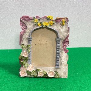 Vintage Floral Picture Frame, Handmade Tabletop, Wall Hanging Photo Frame